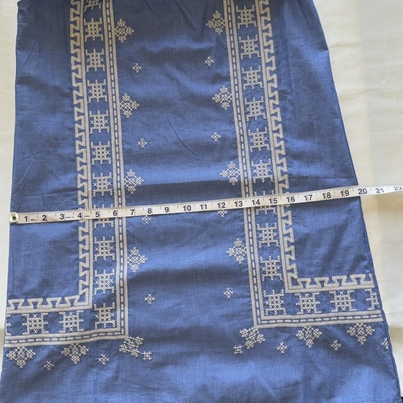 NWT Joy Joy Boho Off Shoulder Chambray Mini Dress Western Embroidery - Picture 7 of 12